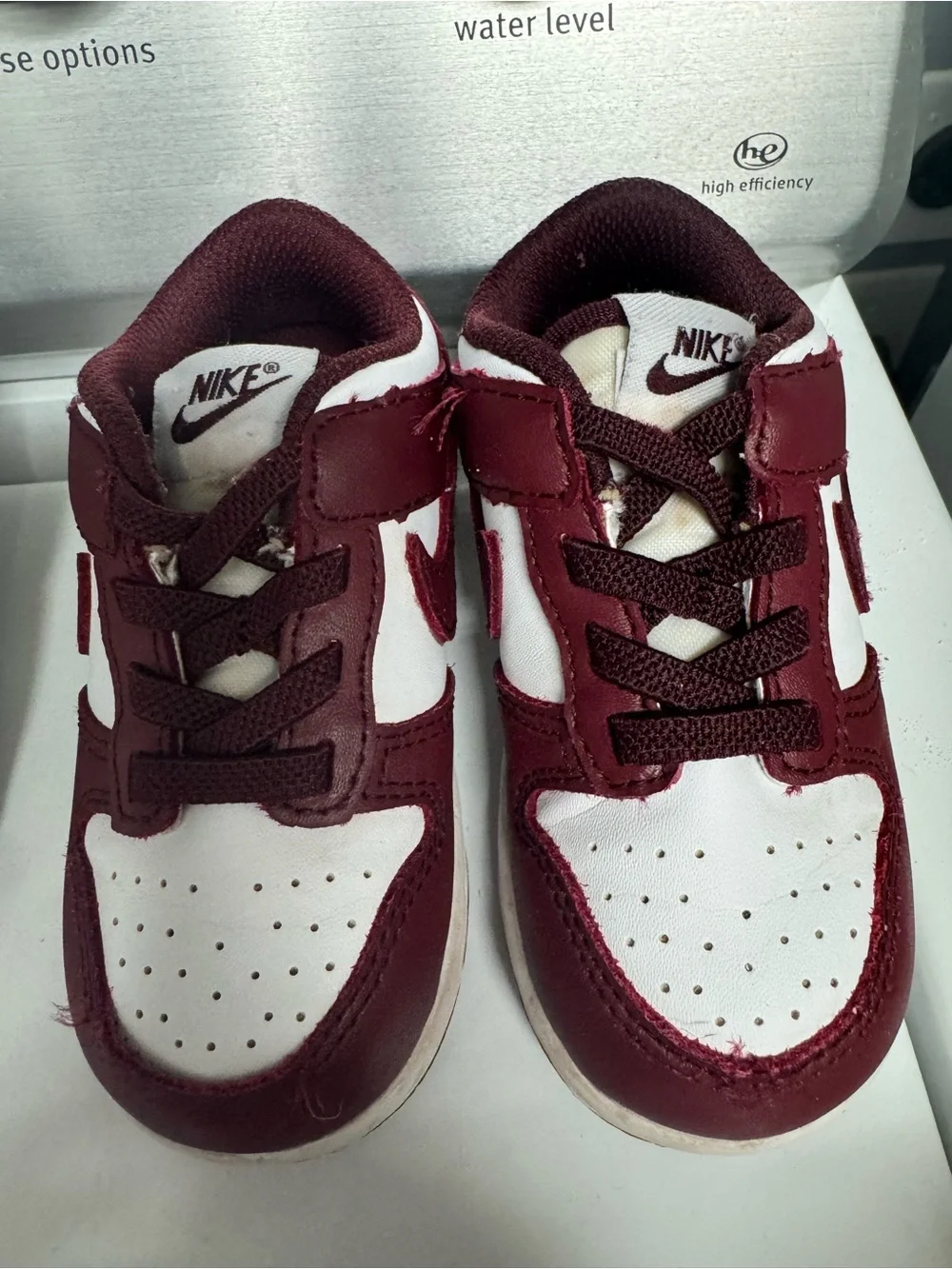 Nike Maroon and White Low-Top Sneaker Toddler 5.5